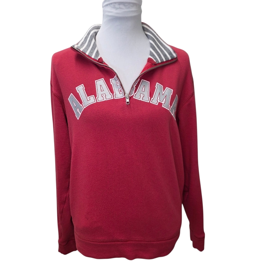 Victoria's Secret PINK Alabama Women's Red Quarter-Zip Sweatshirt Sz XS